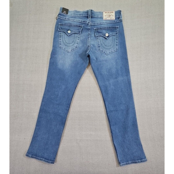 True Religion Geno Men's Size 34x32 Relaxed Slim Big Flap Medium Fresh Wash - Picture 2 of 16